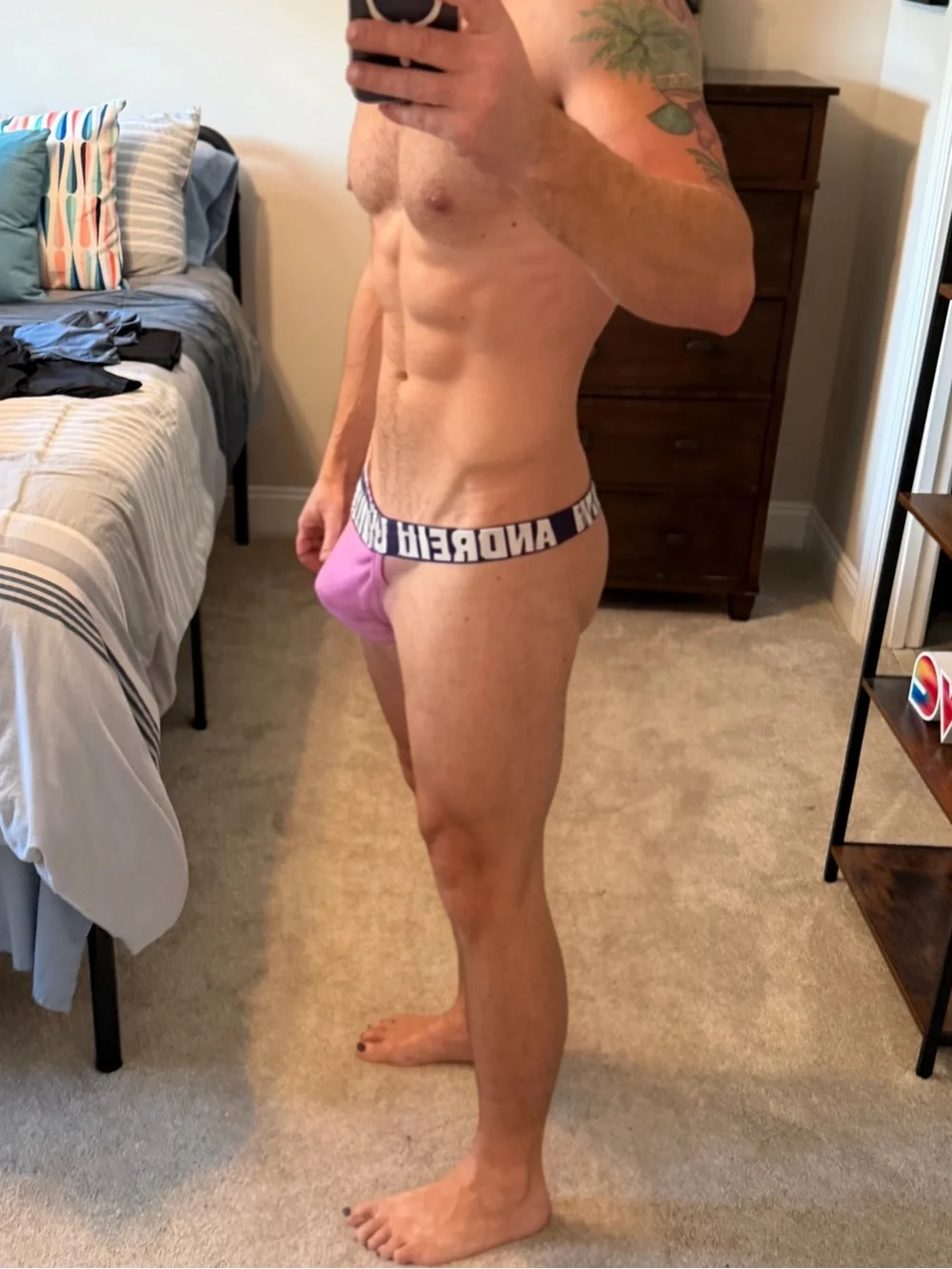 Men's Andrew Christian Thong Light Purple XXL